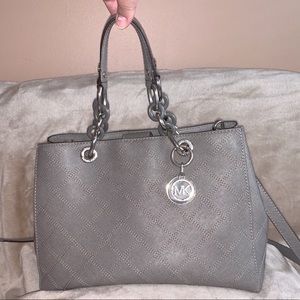 Michael Kors Gray Crossbody Tote w/ Chain Straps
